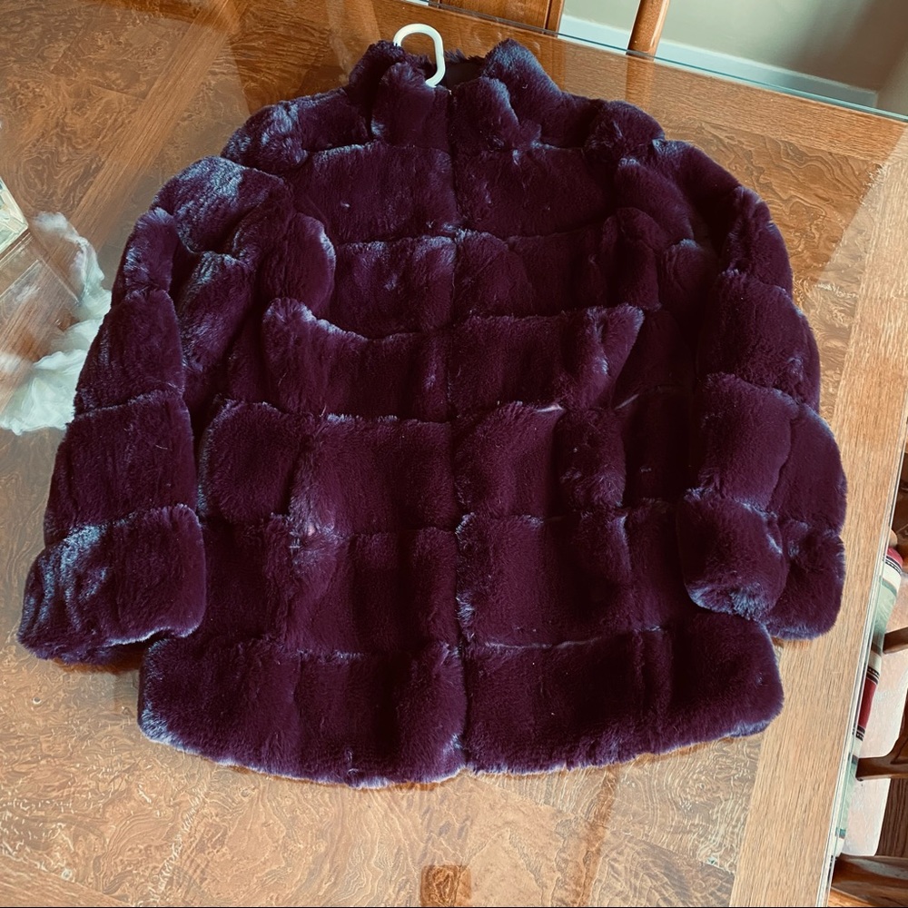 NWOT Lord&Taylor reversible faux fur coat